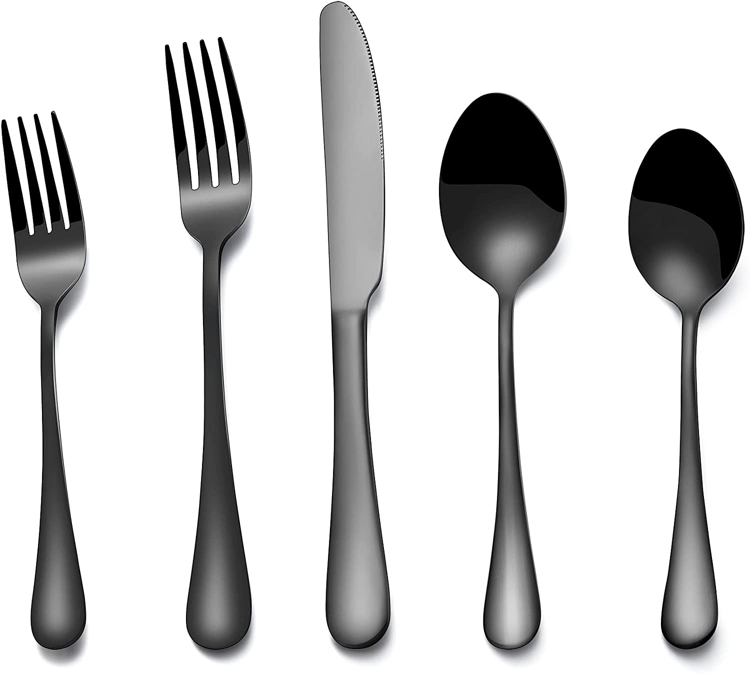 BLACK FLATWARE SET 